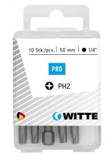 Бита PH3 х 50 мм 1/4'' E6.3 Industrial пластик.уп. 10 шт. 427522200 WITTE