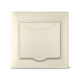 Севиль Розетка с заземлением с крышкой слоновая кость (ivory) Б-С0029 UNIVersal