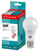 Лампа светодиодная A60 груша 12Вт 24-48В 4000К E27 IEK LLE-A60-12-24-48-40-E27 IEK