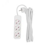 Удлинитель STANDARD 3 гнезда, 5 м, 3х1,0 мм2, с/з, белый 13-4011 REXANT
