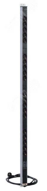 Блок розеток вертикальный Rem-16 фильтр защиты индикатор 20 Schuko 16A 33-48U шнур 3 м R-16-20S-FI-1420-3 REM