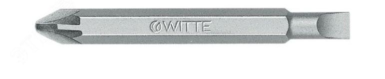 Бита двухсторонняя PZ2/щлиц SL 0.8 х 5.5 х60 мм 1/4'' Industrial 290052000 WITTE