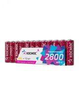 Аккумулятор R6 (АА) 2800mAh Ni-Mh 12 шт в спайке KOCR6NIMH2800mAh12S Космос