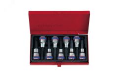 Набор торцевых насадок 1/2', TORX, Т20-Т60 мм, L = 80 мм, 9 предметов 4119PR King Tony