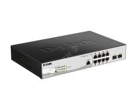 Коммутатор управляемый L2 10 портов RJ45/SFP 10 100 1000 Мб/с PoE 78Вт 110807 D-Link