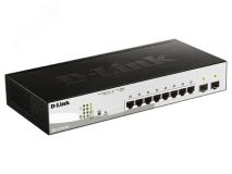 Коммутатор управляемый L2 PoE 8 портов 10/100/1000 Мб/с, 2хSFP 108284 D-Link