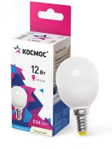 Лампа светодиодная LED 12Вт Шар 220В Е14 D45х90 3000К теплый 1070 лм LkeLED12wGL45E1430 Космос