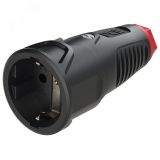 Розетка каб 16A/250V/2P+E/IP20 корпус черный, маркер красный 00-00026220 PCE