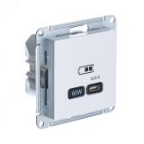 ATLASDESIGN USB РОЗЕТКА тип-C 65W высокоскор.заряд. QC, PD, механизм, БЕЛЫЙ ATN000127 Systeme Electric
