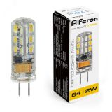 Лампа светодиодная LED 2вт 12в G4 теплый капсульная 25858 FERON