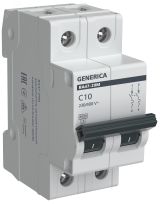 Автоматический выключатель ВА47-29М 2P 10А 4,5кА C GENERICA MVA21-2-010-C-G IEK