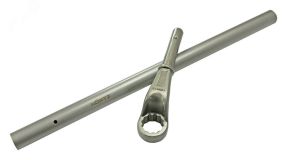 Ключ накидной односторонний 75 усиленный с рукояткой 330668 Hortz
