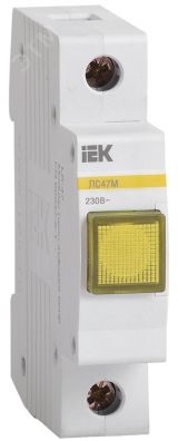 Лампа сигнальная DIN 1P желтая матрица ЛС-47М MLS20-230-K05 IEK
