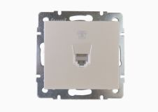 Розетка RAIN телефонная евро жемчужно-белый перламутр механизм 703-3088-137 Lezard