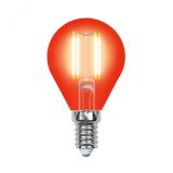 Лампа светодиодная декоративная цветная LED 5вт 200-250В шар 350Лм Е14 КРАСНЫЙ Air color UL-00002985 Uniel
