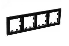 Рамка четырехпостовая ATLASDESIGN NATURE, СТЕКЛО ЧЕРНЫЙ ATN321004 Systeme Electric