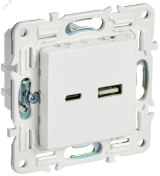 SKANDY Розетка USB A+C 3,1А SK-R14W арктический белый IEK SK-U22-D31-K01 IEK