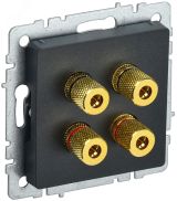 BRITE Аудиорозетка 4 поста РА10-БрЧ черный BR-S40-K02 IEK