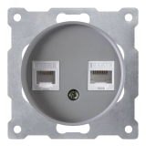 Розетка двойная телефон/компьютер RJ11/RJ45 кат.5e, цвет серый (серия Florence) 2172840 OneKeyElectro