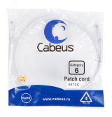 Патч-корд U/UTP, категория 6, 2xRJ45/8p8c, неэкранированный, белый, PVC, 1м 8670c Cabeus
