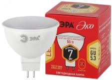 Лампа светодиодная ECO LED MR16-7W-827-GU5.3 (диод, софит, 7Вт, тепл, GU5.3) (10/100/4000) Б0040873 ЭРА