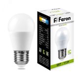 Лампа светодиодная LED 11вт Е27 белый матовый шар 25950 FERON