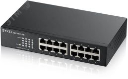 Коммутатор неуправляемый 16 портов GE RJ-45 10/100/1000 Мб/с, 10 Вт 124548 Zyxel
