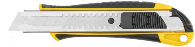 Нож технический 18 мм усиленный прорезиненный, 2-х сторонняя автофиксация 10247 FIT