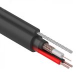 Кабель КВК-П-2+2x0,75 кв.мм, +ТРОС (Cu/Cu) черный (305 м), 01-4107 REXANT