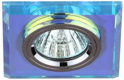 Светильник декор стекло квадрат MR16,12V/220V, 50W, хром/перламутр DK8 CH/PR C0043790 ЭРА