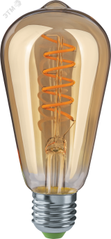 Лампа светодиодная LED 4вт E27 теплый ST64 ретро SPIRAL FILAMENT 20972 Navigator Group