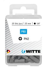 Бита PH1 х 25 мм 1/4'' C6.3 Industrial пластик.уп. 25 шт 427020200 WITTE