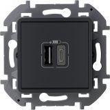 Зарядное устройство с двумя USB разьемами A C 240В/5В 3000мА INSPIRIA антрацит 673763 Legrand