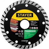 Круги отрезные алмазные TURBO 115 мм 22.2 мм Professional 3662-115_z02 STAYER