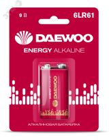 Элемент питания 6F22 9V DAEWOO солевая Energy Alkaline блистер, 1 шт. 4895205029729 JazzWay