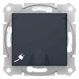 Розетка SEDNA IP44 16А с заземляющими контактами, с крышкой, cо шторками, быстрозажимные клеммы, графит