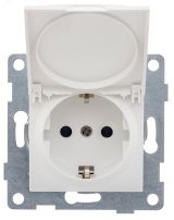 GUSI Ugra механизм розетки 1-ой с/з с з/ш и крышкой,  скрытая  установка, 16А, 250В. Цвет белый. С11Р91-001 GUSI ELECTRIC