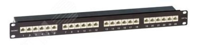 Патч-панель экранированная 19дюйма 1U CAT6A RJ45 LSA 24 порта RN6APPF241BK DKC