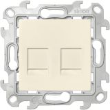 Розетка 2хRJ45 кат 5е UTP, слоновая кость 2450593-031 Simon