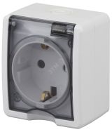 Розетка 2P+E IP54, шторки, 16A-250В, ОУ, Эра Эксперт, Al+Cu, белый, 11А-2402-01 Б0038820 ЭРА