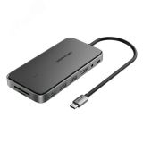 Хаб USB Type C 9 в 1, USB 3.1, HDMI 19, M.2 NVMe (B Key, B+M Key), Micro SD 1000710613 Vention