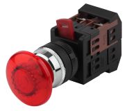 Кнопка AEAL22 Грибокс фиксацией красный d22м        240В 1з+1р Б0045638 ЭРА