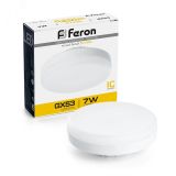 Лампа светодиодная LED 7вт GX53 теплый таблетка 25831 FERON