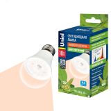 Лампа светодиодная для растений LED-A60-10W/SPFR/E27/CL PLP01WH спектр для фотосинтеза Форма A пластик UL-00001820 Uniel