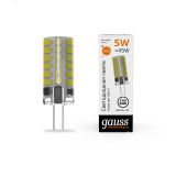 Лампа светодиодная LED 5 Вт 400 лм 3000К AC210-240В G4 капсула теплая силиконовая Elementary 18015 GAUSS