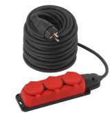 Удлинитель силовой UK-3e-3x1,5-40m-IP44(KG) с заземлением 3 розетки каучук 40м КГ 3х1,5мм2 IP44 Б0057583 ЭРА