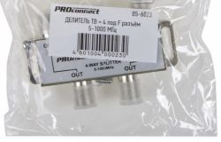 Делитель ТВ х 4 под F разъём 5-1000 МГц PROCONNECT 05-6023 REXANT