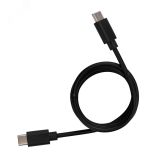 Кабель Type-C - Type-C 3A, 1m, PVC, black, 18-1829, 18-1829 REXANT