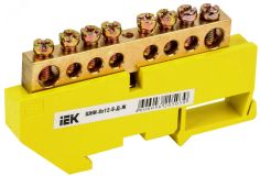 Шина PE земля на DIN-изоляторах ШНИ-8х12-8-Д-Ж YNN10-812-8D-K05 IEK