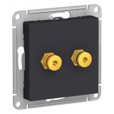 Аудиорозетка ATLASDESIGN двухместная карбон ATN001087 Systeme Electric